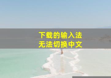 下载的输入法无法切换中文