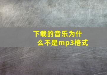 下载的音乐为什么不是mp3格式