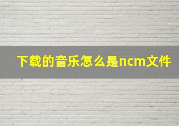 下载的音乐怎么是ncm文件