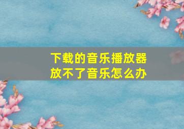 下载的音乐播放器放不了音乐怎么办