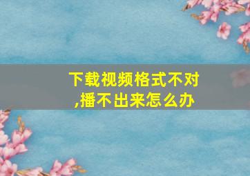 下载视频格式不对,播不出来怎么办