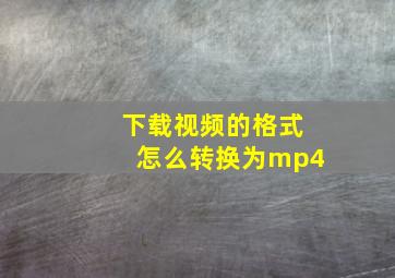 下载视频的格式怎么转换为mp4