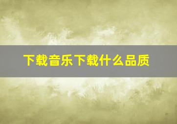 下载音乐下载什么品质