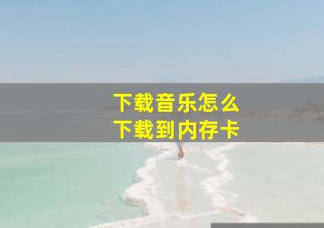 下载音乐怎么下载到内存卡