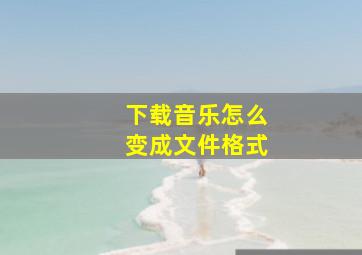 下载音乐怎么变成文件格式