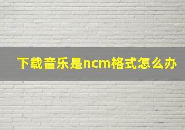 下载音乐是ncm格式怎么办