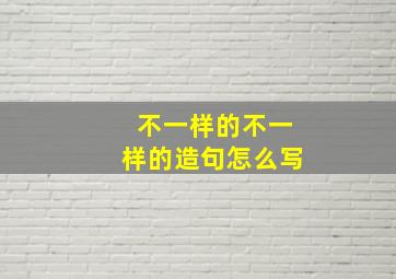 不一样的不一样的造句怎么写