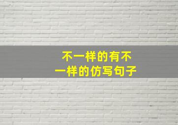 不一样的有不一样的仿写句子