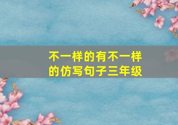 不一样的有不一样的仿写句子三年级