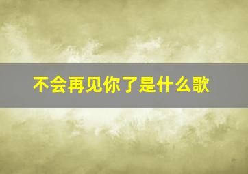 不会再见你了是什么歌