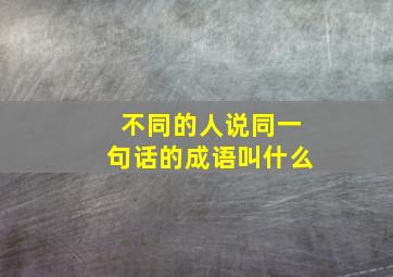 不同的人说同一句话的成语叫什么