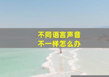 不同语言声音不一样怎么办