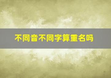 不同音不同字算重名吗