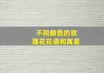 不同颜色的玫瑰花花语和寓意