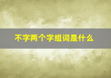 不字两个字组词是什么