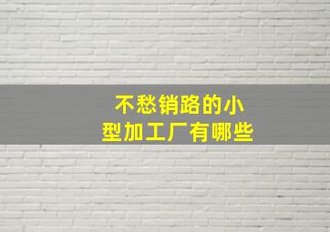 不愁销路的小型加工厂有哪些