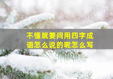 不懂就要问用四字成语怎么说的呢怎么写