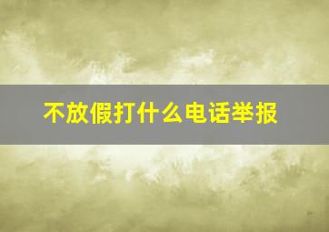 不放假打什么电话举报