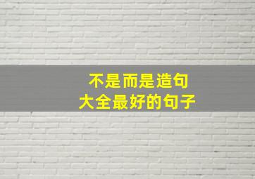 不是而是造句大全最好的句子