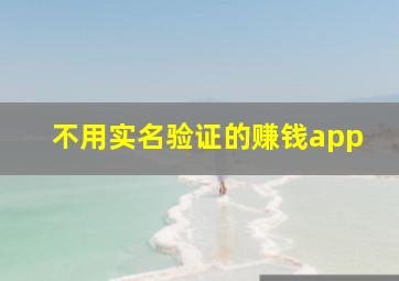 不用实名验证的赚钱app