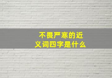 不畏严寒的近义词四字是什么