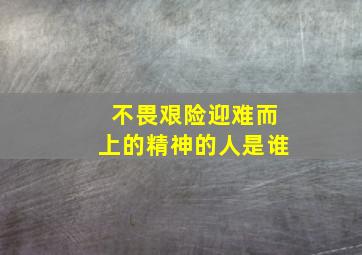 不畏艰险迎难而上的精神的人是谁