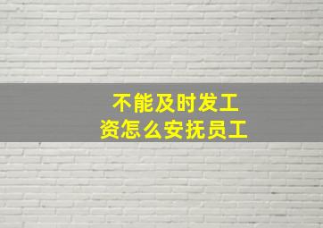 不能及时发工资怎么安抚员工