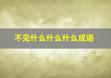 不见什么什么什么成语