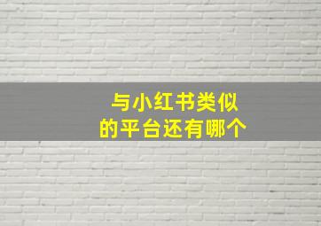 与小红书类似的平台还有哪个