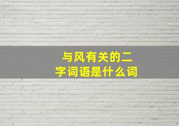 与风有关的二字词语是什么词