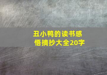 丑小鸭的读书感悟摘抄大全20字