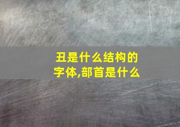 丑是什么结构的字体,部首是什么