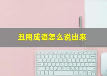 丑用成语怎么说出来