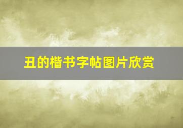 丑的楷书字帖图片欣赏