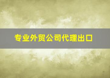 专业外贸公司代理出口