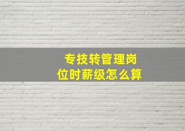 专技转管理岗位时薪级怎么算