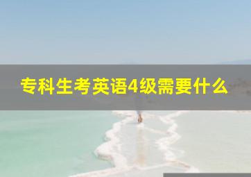 专科生考英语4级需要什么