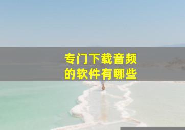 专门下载音频的软件有哪些