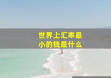 世界上汇率最小的钱是什么