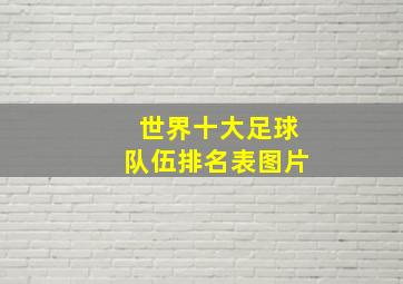 世界十大足球队伍排名表图片