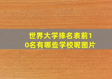 世界大学排名表前10名有哪些学校呢图片