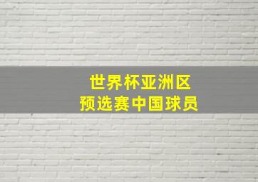 世界杯亚洲区预选赛中国球员