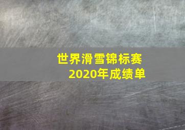 世界滑雪锦标赛2020年成绩单