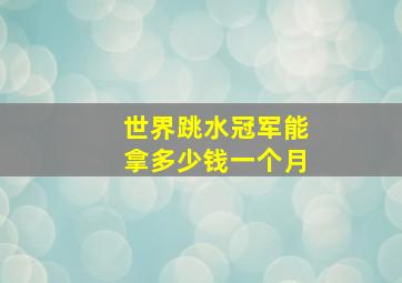 世界跳水冠军能拿多少钱一个月