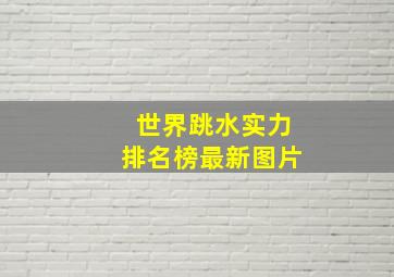 世界跳水实力排名榜最新图片