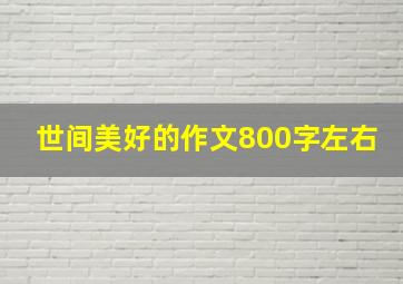 世间美好的作文800字左右