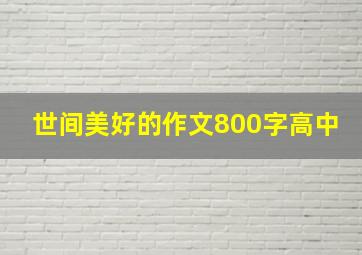 世间美好的作文800字高中