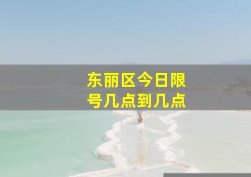 东丽区今日限号几点到几点