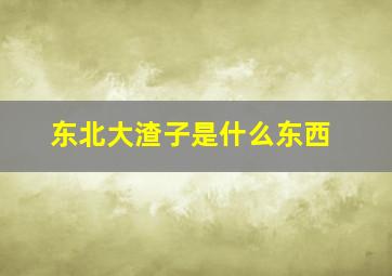 东北大渣子是什么东西