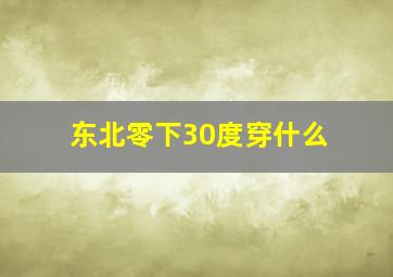 东北零下30度穿什么